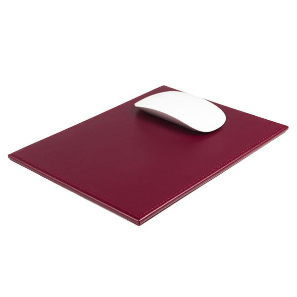 Burgundy Bonded Rectangular Leather Mouse Pad